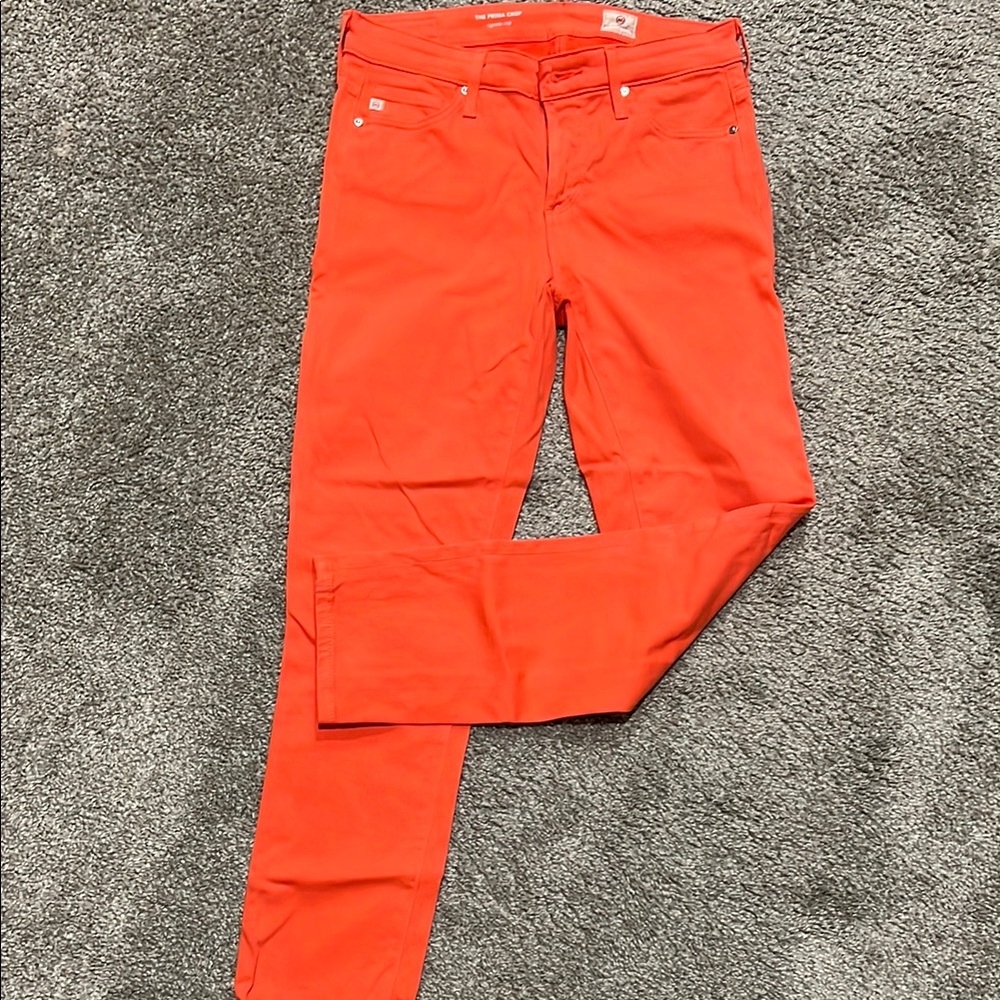AG Adriano Goldschmied Vibrant Orange Crop Pants
